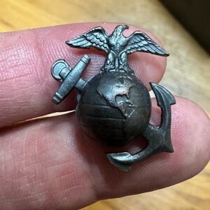 WWII (Model 1937)USMC Officer Collar Insignia Full Dress Uniform Sterling Silver